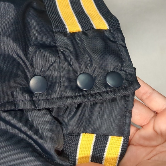 Bomber Jacket Men's Holloway WWII Air Force UK England Navy Blue Yellow Medium - Picture 8 of 14